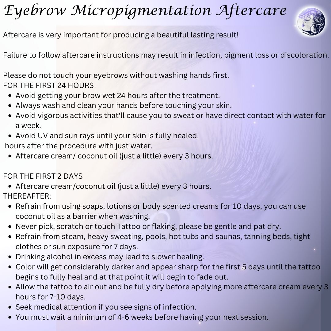Eyebrow Micropigmentation Aftercare