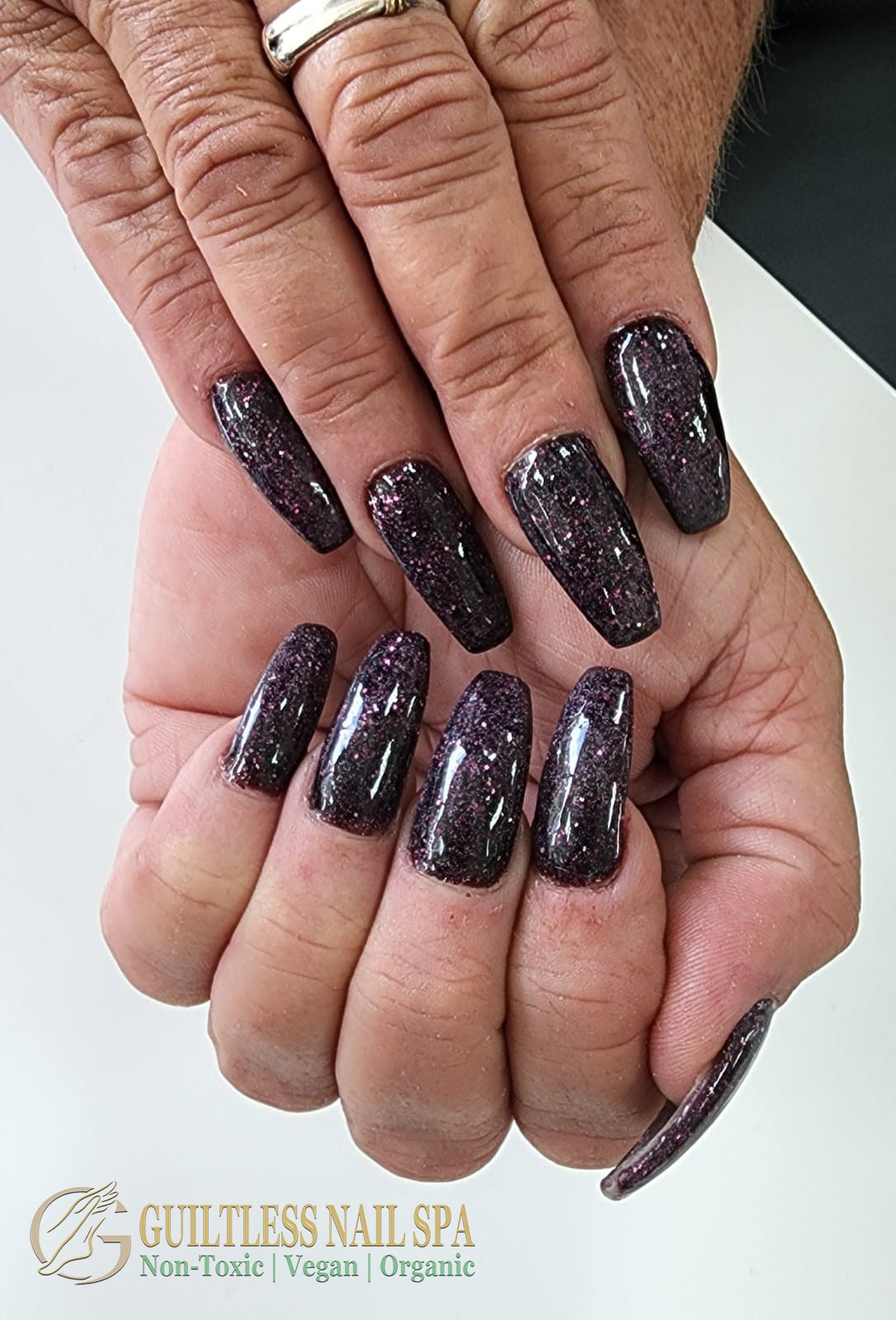 Dipping Coffin Shape on Natural Nails by Zenda