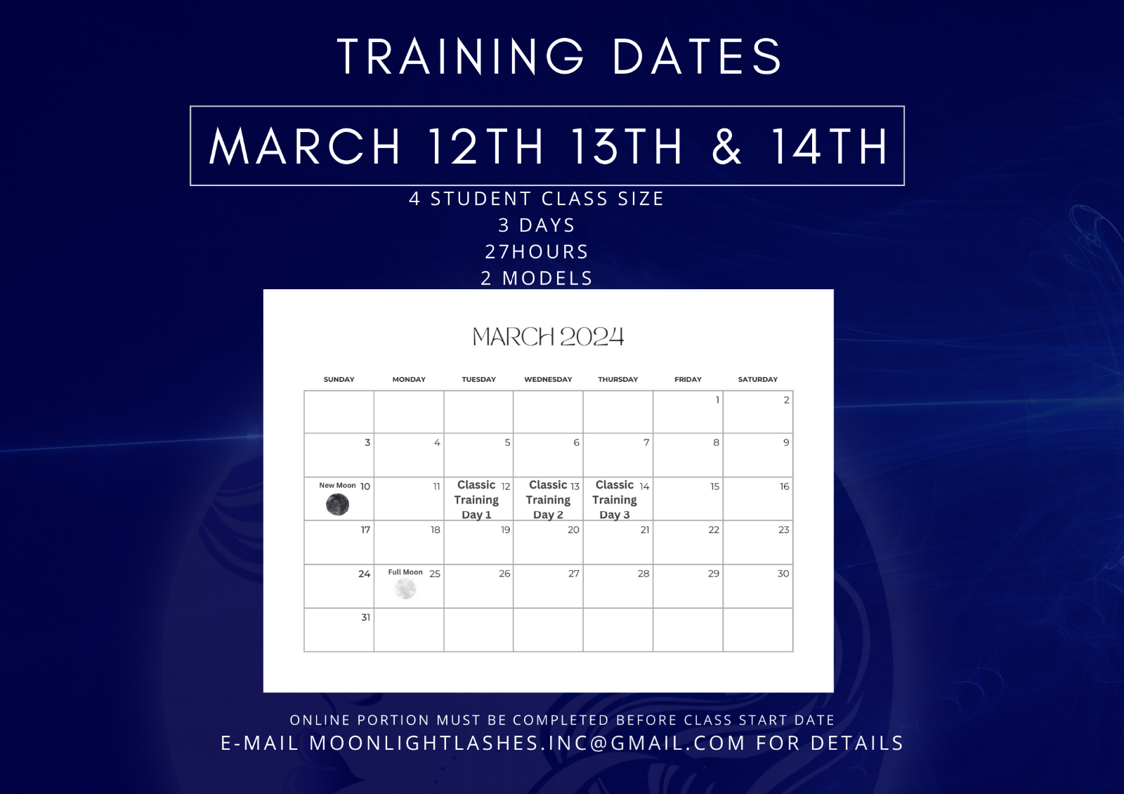 March Training Schedule 