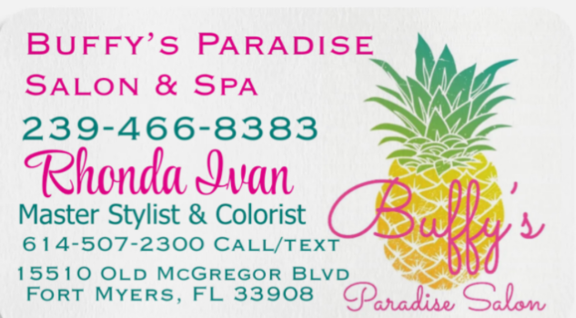 Rhonda at Buffy’s Paradise Salon and Spa Logo